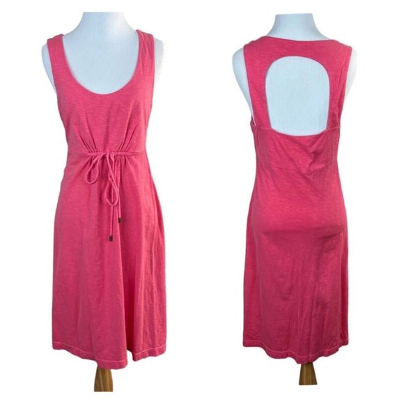 Tommy Bahama Dress Women Small Pink Scoop Neck Sleeveless Drawstring Knee Length - Picture 1 of 11
